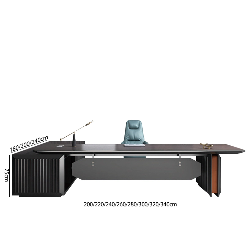 Furniture Modern Desk Chairs with Cable Management Executive Black Ceo Table Luxury Office Desk - MEI YI