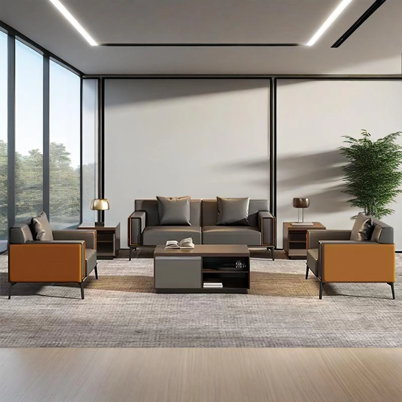 High-Class Modern Leather 3-Seat Sofa – New-Style Commercial Office & Reception Area Procurement - MEI YI