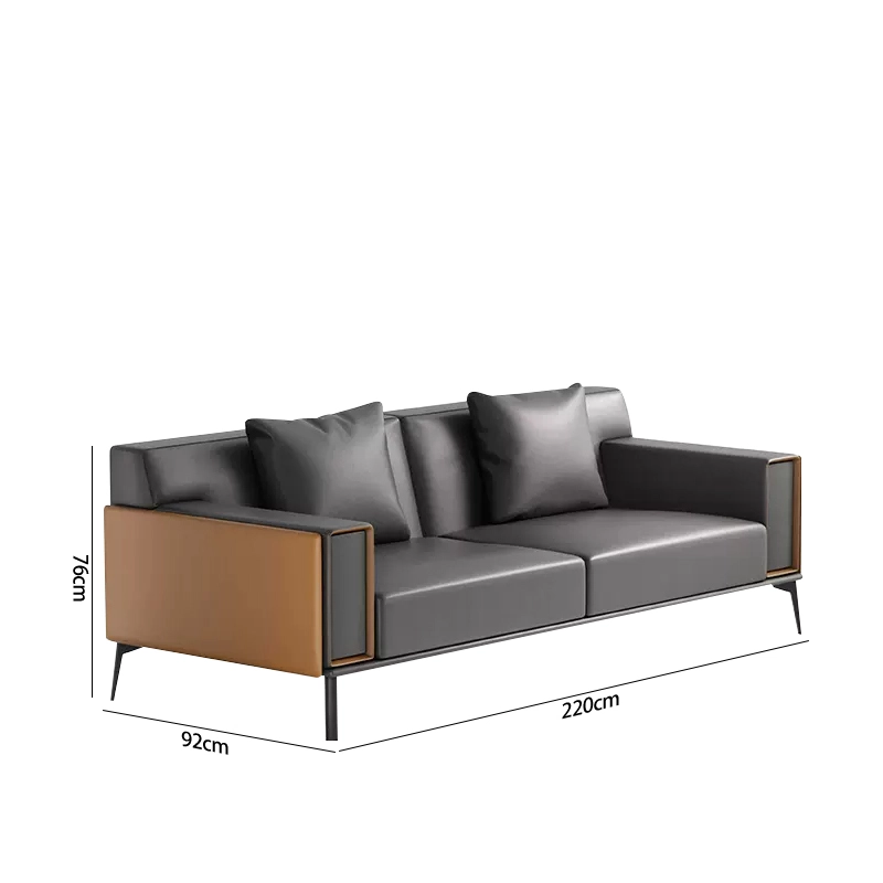 High-Class Modern Leather 3-Seat Sofa – New-Style Commercial Office & Reception Area Procurement - MEI YI
