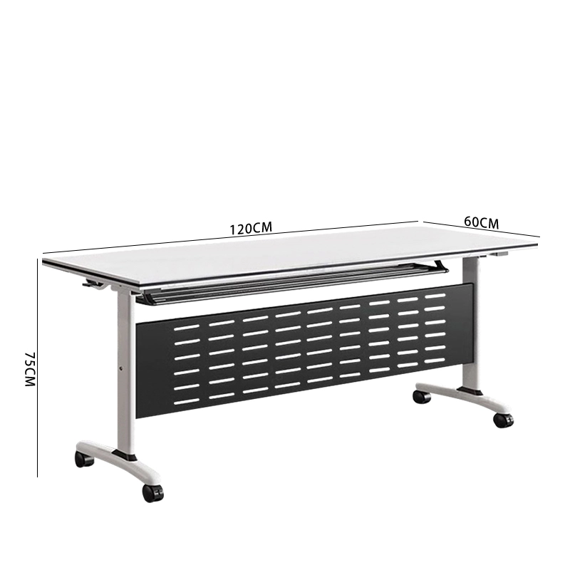 Multi-functional Mobile Foldable Staff Training Table Conference Table Student Desk Rectangular Round Combination with Wheels - MEI YI