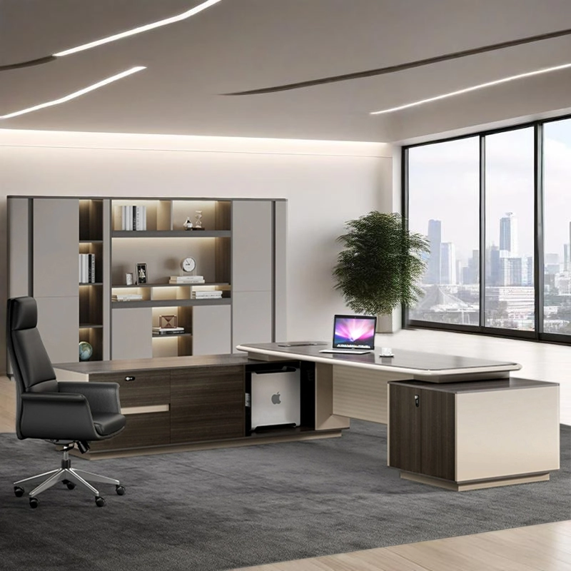 Modern Luxury L shaped Wooden Office Desk Executive CEO Corner Work Table Manage Office Furniture - MEI YI