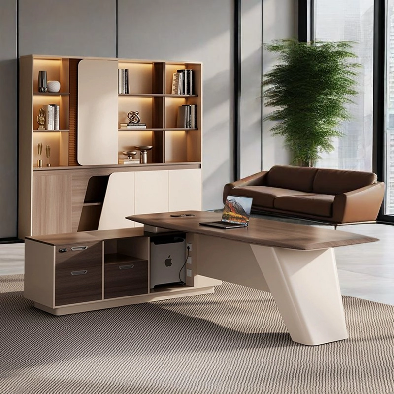 Modern CEO Executive Desk Office Desk Furniture Manager Desk Wooden L Shape Office Table - MEI YI
