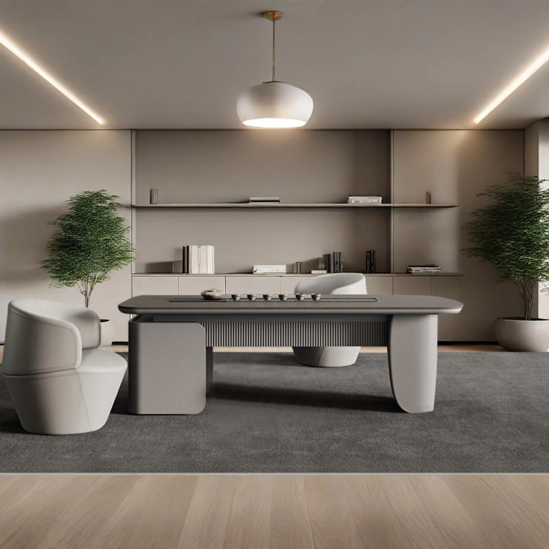 High-End Luxury Modern Office Furniture Executive Director Desk File Cabinet Computer Workstation for Contemporary Office - MEI YI