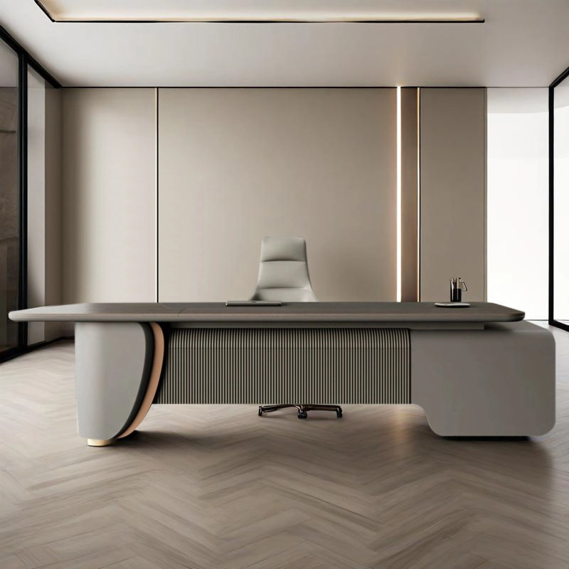 High-End Luxury Modern Office Furniture Executive Director Desk File Cabinet Computer Workstation for Contemporary Office - MEI YI
