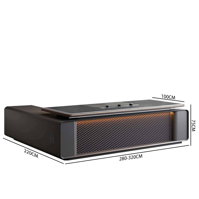 Modern Compact Standing Desk with Cable Management and USB Ports Metal Frame Executive Desk High-End Custom Ceo Office Desk - MEI YI