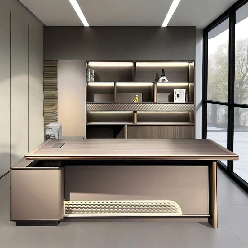 Modern Wood Executive Office Desk With Side Table Office Desk Furniture L Shape Office Table - MEI YI