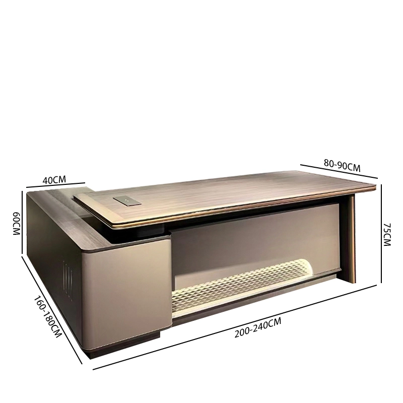 Modern Wood Executive Office Desk With Side Table Office Desk Furniture L Shape Office Table - MEI YI