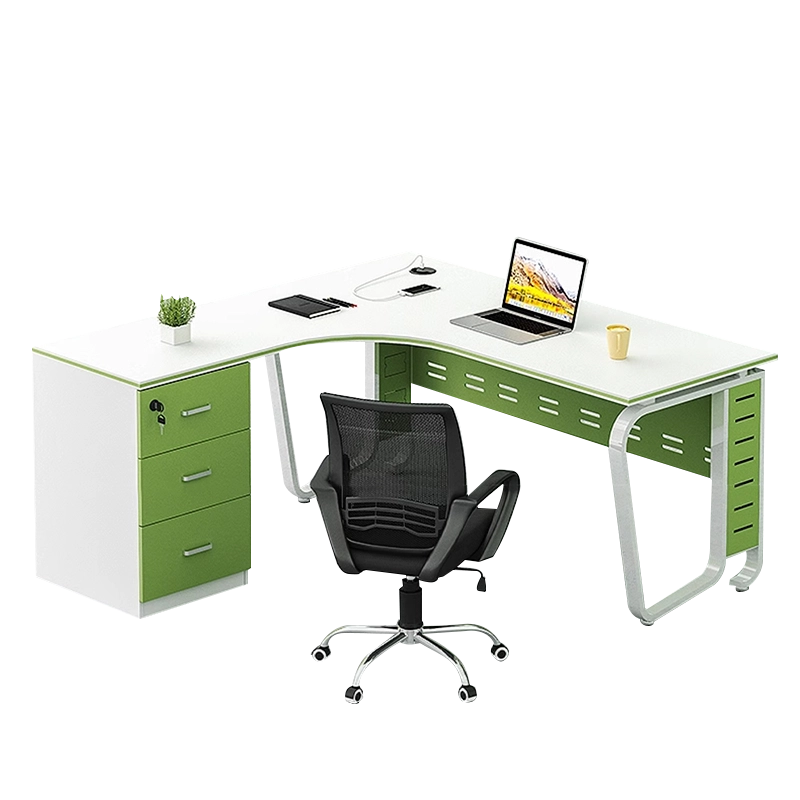 L--Shaped-Office-Desk-4-Person-Partition-Workstation-Tables - MEI YI L -Shaped Office Desk 4 Person Partition Workstation Tables - MEI YI