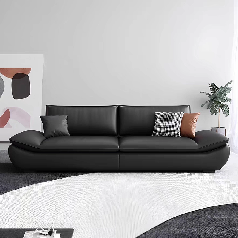 Modern Black Leather Sofa Set for Living Room and Office - MEI YI Modern Black Leather Sofa Set for Living Room and Office - MEI YI