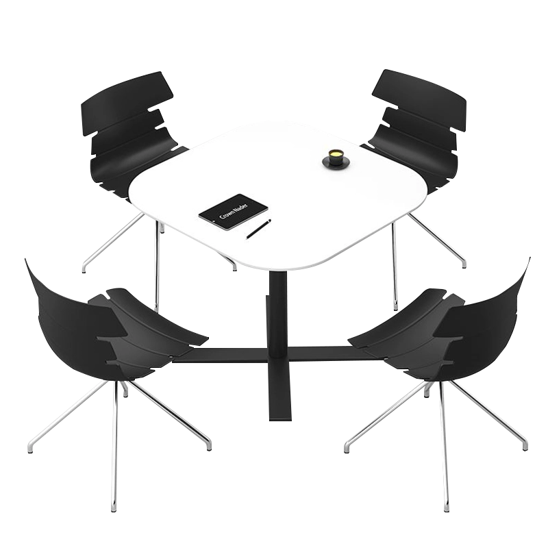Commercial Dining Table Manufacturer, Minimalist Square and Round Tables with White Top and Black Metal Base, ODM Wholesale – MEI YI Furniture - MEI YI