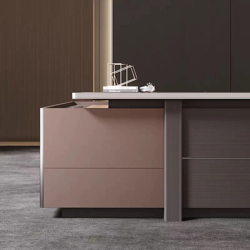 Office l Shaped Executive Luxury Manager Wooden Computer Work Desks Furniture Modern Table for Design and Chair Set - MEI YI