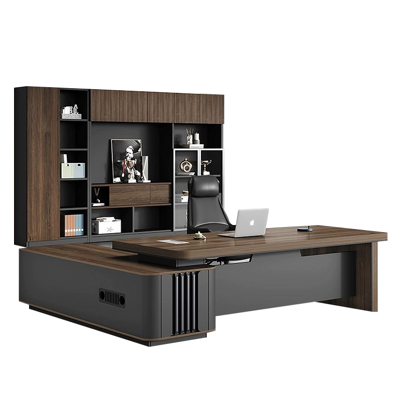 Custom L-Shaped Executive Office Desk - MEI YI