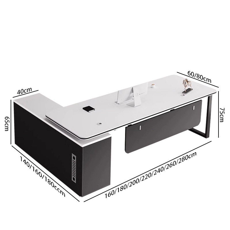 Modern Executive Office Desk Set with Ergonomic Chair - MEI YI