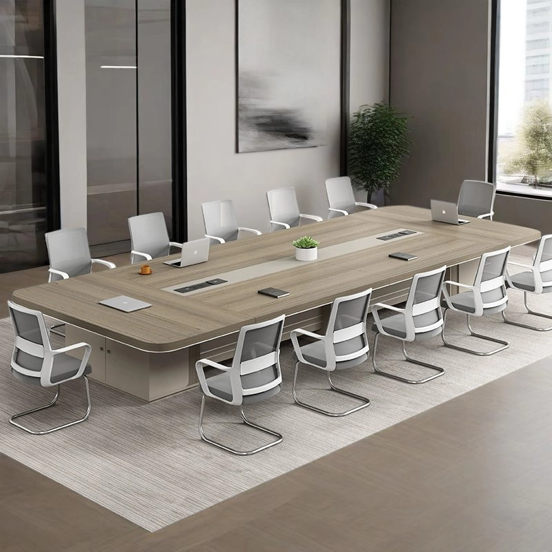 Commercial Office Furniture, Grandwood Conference Set with Spacious Table and Comfortable Chairs, ODM Factory – MEI YI Furniture - MEI YI