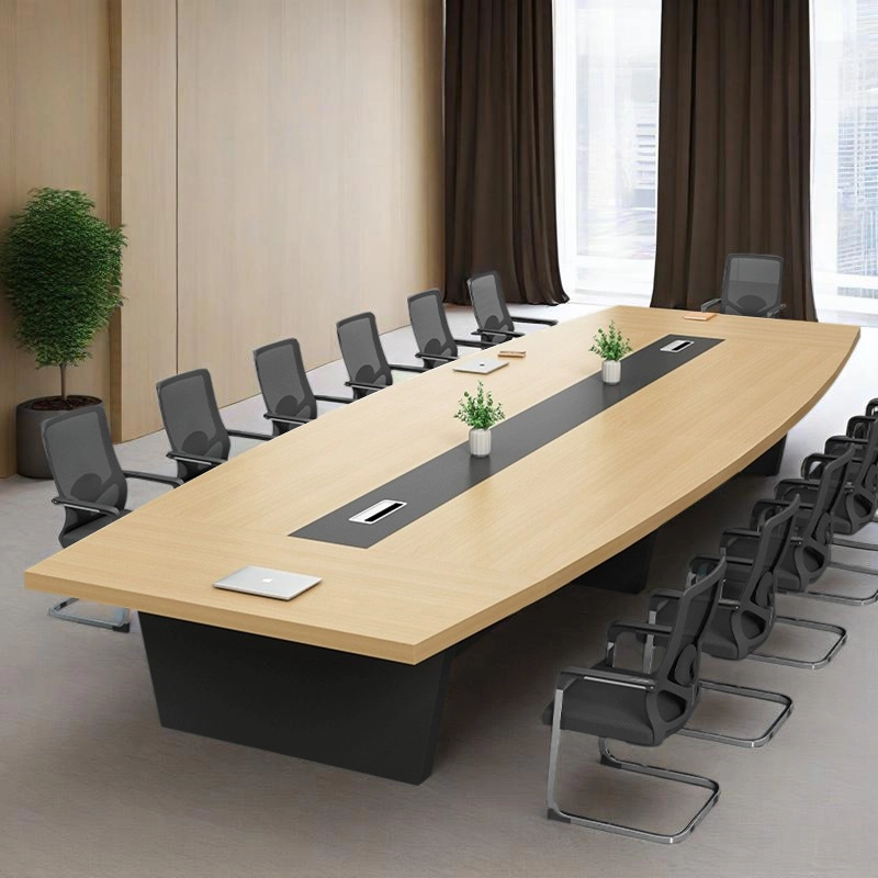 Moderna Conference Table, Color Options with Central Cable Management for Boardrooms, ODM Manufacturer – MEI YI Furniture - MEI YI