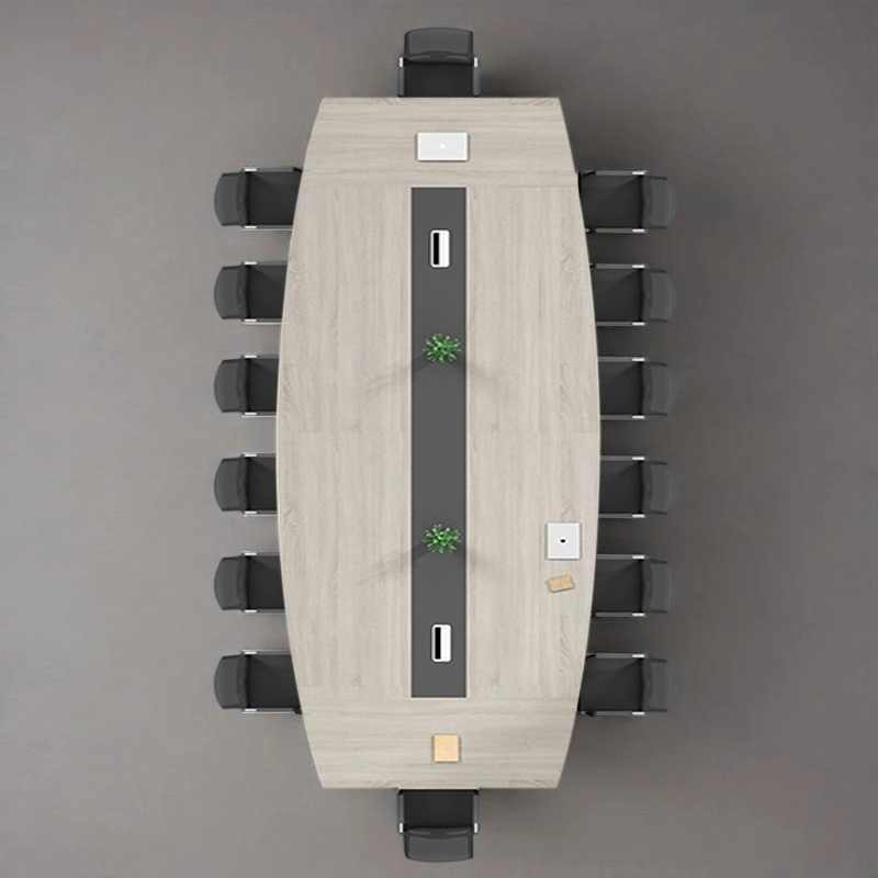 Commercial Office Furniture, Sleek Conference Table with Color Options and Hidden Cord Organization, ODM Factory – MEI YI Furniture - MEI YI