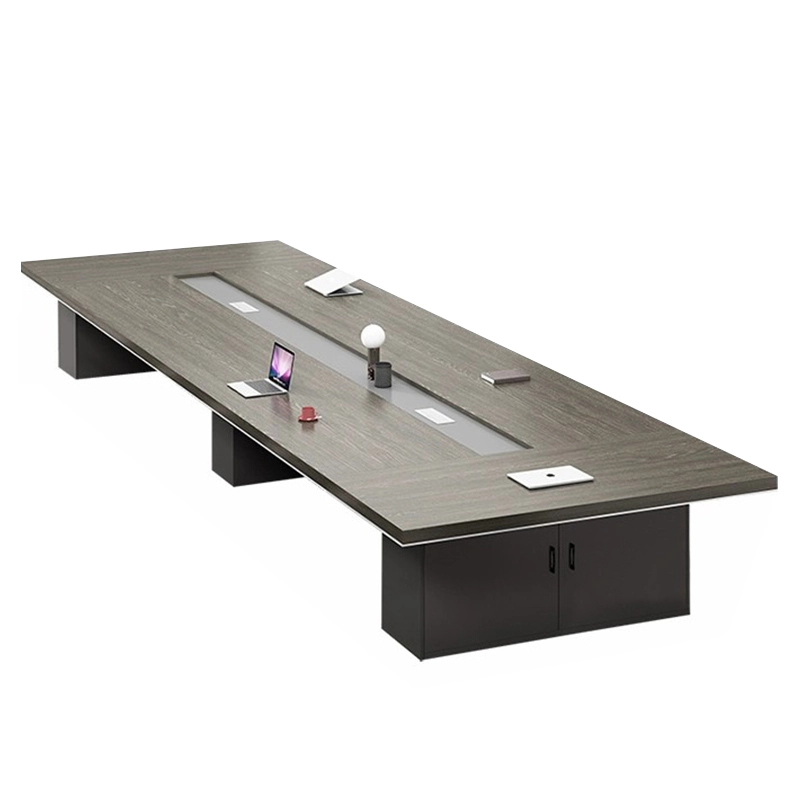 ExecuBoard Long Conference Table, Cable Management System for Boardroom Meetings, ODM Manufacturer – MEI YI Furniture - MEI YI