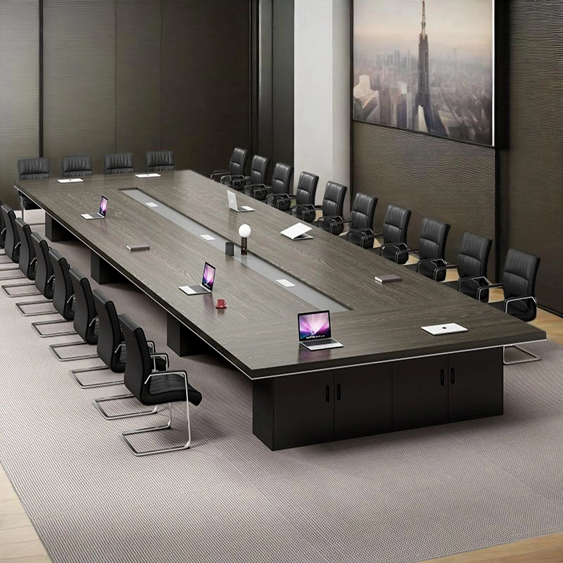 Large Conference Table Manufacturer, Boardroom Table with Integrated Wire Management and Tidy Cable Routing, ODM Manufacturing – MEI YI Furniture - MEI YI