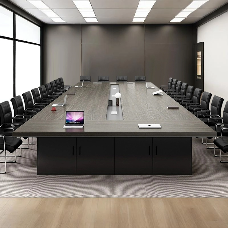 Executive Boardroom Manufacturer, Long Conference Table with Cable Management for Technology-Ready Meetings, ODM Projects – MEI YI Furniture - MEI YI