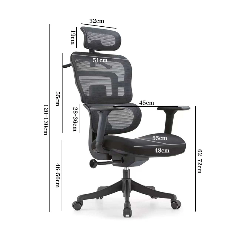 Commercial Seating Furniture, AirMesh Ergonomic Chair with Breathable Mesh, Adjustable Arms, and Swivel Lift, ODM Factory – MEI YI Furniture - MEI YI