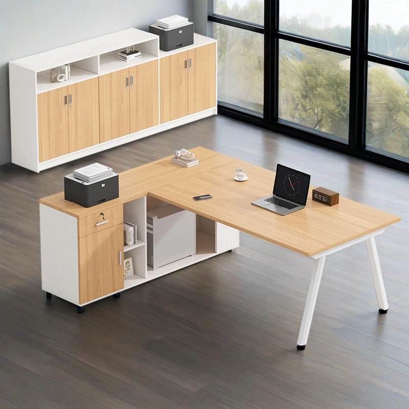Collaborative Desk System, 4-Person Workstation with Dividers and Side Storage for Team Offices, ODM Supplier – MEI YI Furniture - MEI YI