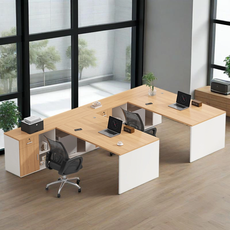 Modular Workstation Manufacturer, Cross-Shaped Quad Desk with Privacy Dividers and Side Storage Solutions, ODM Design – MEI YI Furniture - MEI YI