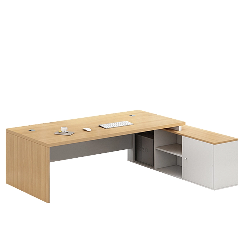 Corporate Office Furniture, Manager Desk Set with Deep Gray Cabinetry and Matching Locking File Storage, Direct ODM Supply – MEI YI Furniture - MEI YI