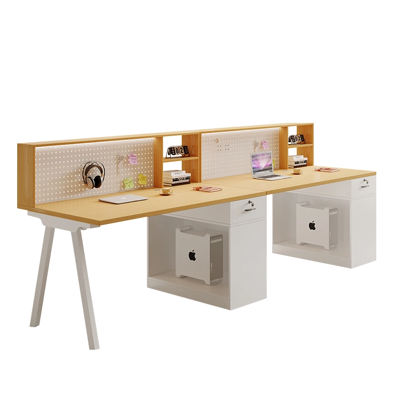 Office Furniture Manufacturer, Two-Person Shared Desk with Sturdy Wood Frame and Angled Leg Support, ODM Solutions – MEI YI Furniture - MEI YI