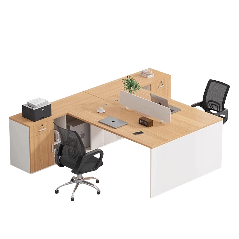 Ergonomic Workstation Manufacturer, Open L-Shaped Desk with Privacy Panel and Built-in Storage, ODM Wholesale – MEI YI Furniture - MEI YI