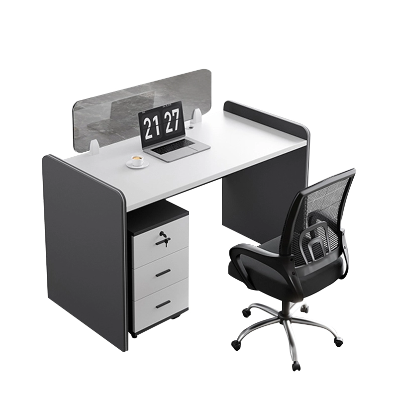 Single Office Workstation, Minimalist Desk with Gray Side Panel and Modular Partition System, ODM Projects – MEI YI Furniture - MEI YI