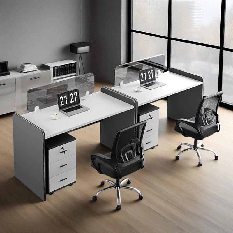 Commercial Office Furniture, Minimalist Single Desk with Gray Side Partition for Cubicle Workstations, ODM Factory – MEI YI Furniture - MEI YI