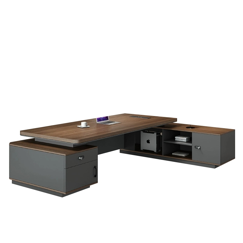 Modern Executive Desk Manufacturer, L-Shaped Workstation for Manager Office with Custom Finishes, ODM Manufacturing – MEI YI Furniture - MEI YI