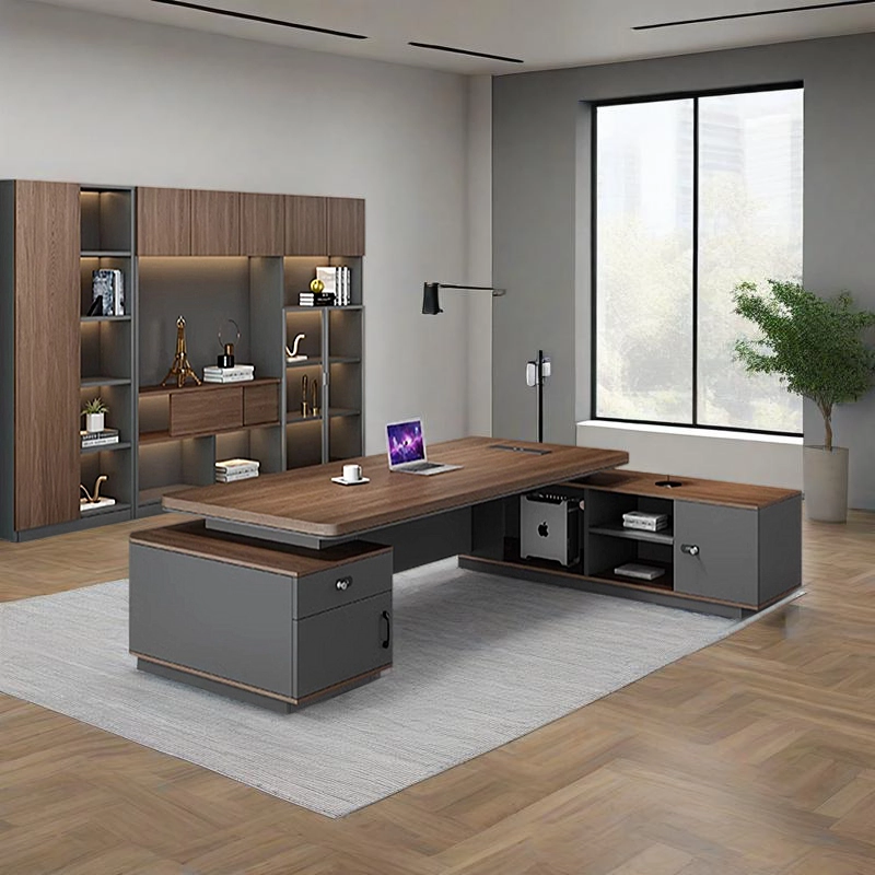 Corporate Office Furniture, Custom L-Shaped Executive Desk for Boardroom and Director Suites, Direct ODM Supply – MEI YI Furniture - MEI YI
