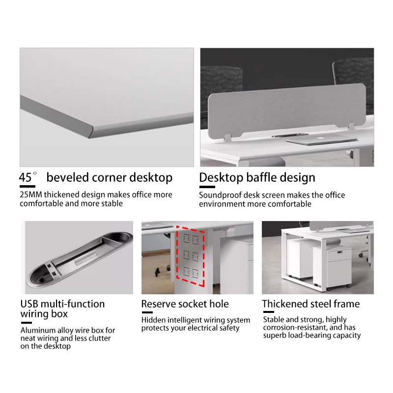 Modern Modular Open Office Desk in White for Commercial and Home Use - MEI YI