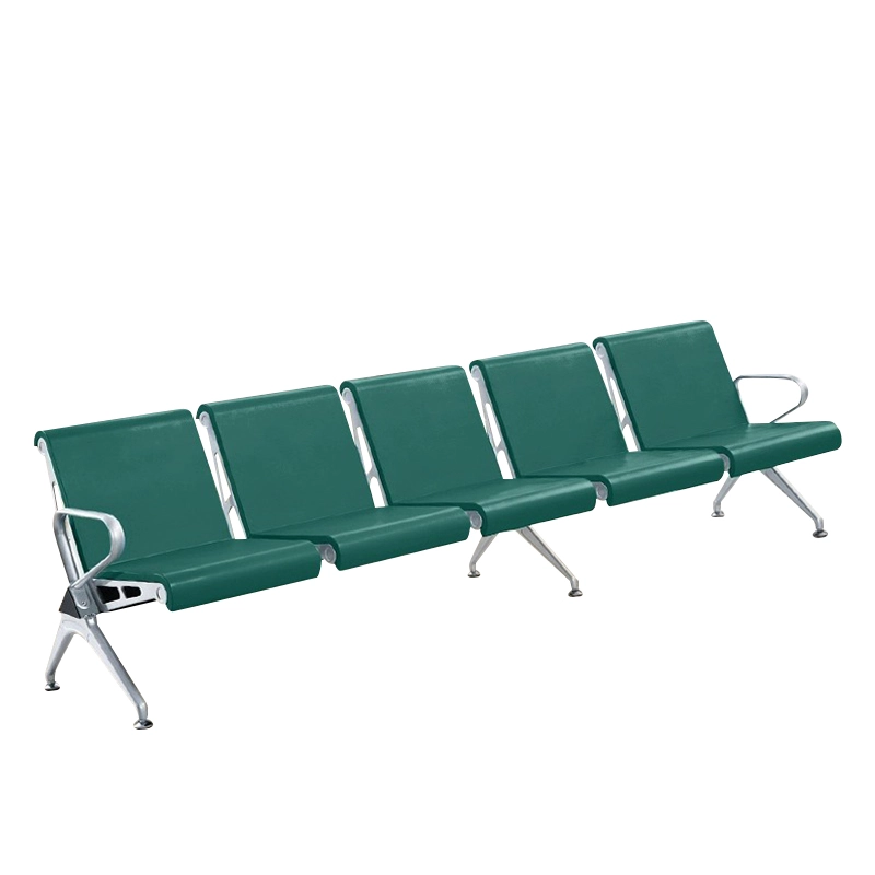 Medical Metal Furniture Waiting Chair Triple Bench 3 4 5 Seater Pu Foam Black Red Blue Seat for Hospital Airport Office Building - MEI YI