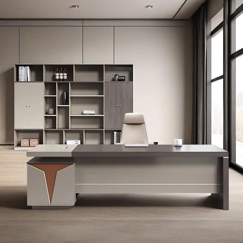 Commercial Executive Desk Manufacturer, Particle Board Workstation for CEO with Integrated Storage Solutions, ODM Factory – MEI YI Furniture - MEI YI