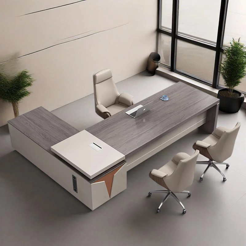 High-End Executive Desk Manufacturer, Premium Particle Board Workstation with Integrated Storage and Modern Aesthetics, Direct ODM Supply – MEI YI Furniture - MEI YI