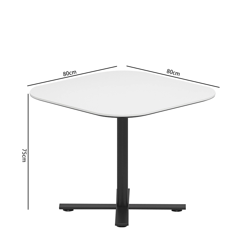 Commercial Cafe Table, Minimalist Round Table with White Top and Black Steel Frame for Breakrooms, ODM Supplier – MEI YI Furniture - MEI YI