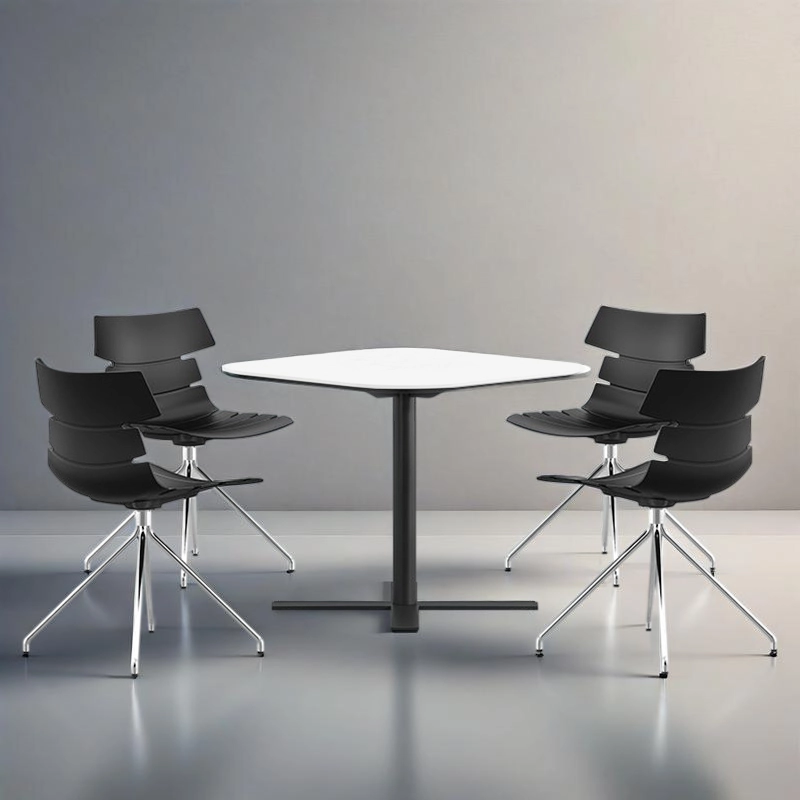 863 (7)Restaurant Table Manufacturer, Minimalist Square and Round Tables with White Surface and Black Steel Frame, Direct ODM Supply – MEI YI Furniture - MEI YI