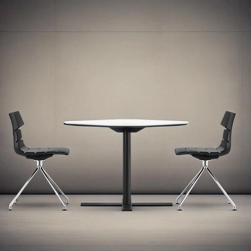 Commercial Furniture Manufacturer, Cafe Tables with White Top and Black Steel Base, Square and Round Styles, ODM Projects – MEI YI Furniture - MEI YI