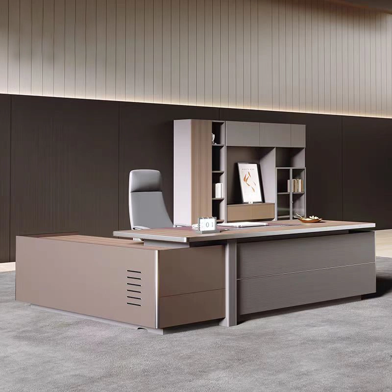 Office l Shaped Executive Luxury Manager Wooden Computer Work Desks Furniture Modern Table for Design and Chair Set - MEI YI