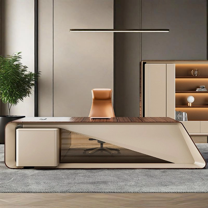 Modern L-Shaped Executive Desk with Modular Structure for Corporate Offices and Home Offices, ODM Factory – MEI YI Furniture - MEI YI