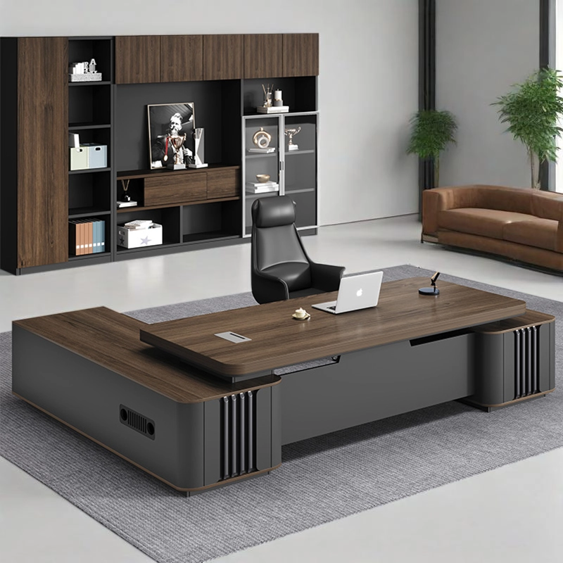 Contemporary Executive Desk for Manager Offices with Custom L-Shaped Structure, OEM Producer – MEI YI Furniture - MEI YI
