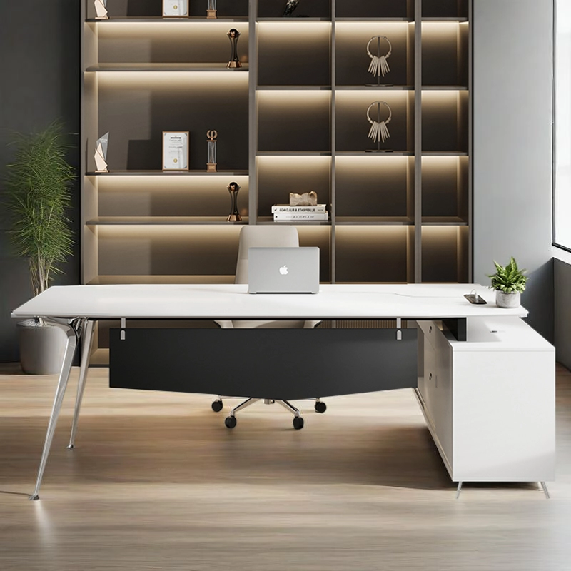 Executive Manager Desk with MFC Panel for Corporate Offices and Boardrooms, ODM Factory – MEI YI Furniture - MEI YI