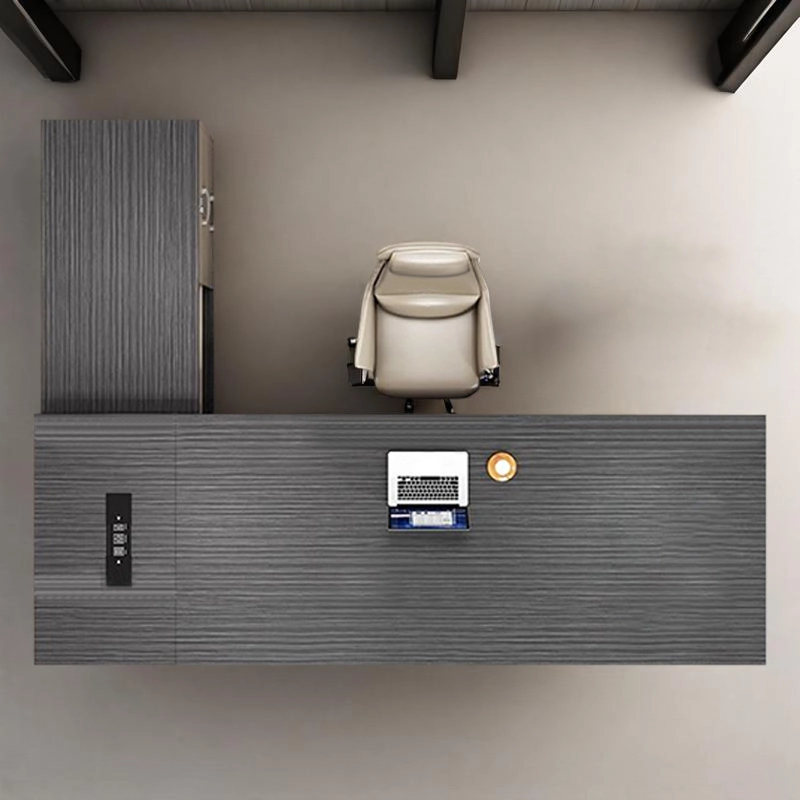 Luxury Manager Desk with Gold Accents and Built-In Storage Cabinets for Corporate Offices, Furniture Manufacturer – MEI YI Furniture - MEI YI