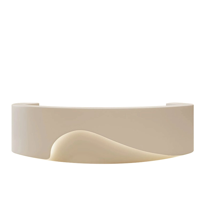 Designer Reception Counter with Wave Pattern and Ambient LED Lighting for Hotel or Office Lobby, Project Manufacturer – MEI YI Furniture - MEI YI