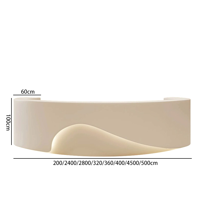 Custom Wave-Textured Reception Desk with LED Ambient Lighting for Office Lobbies, OEM Manufacturer – MEI YI Furniture - MEI YI