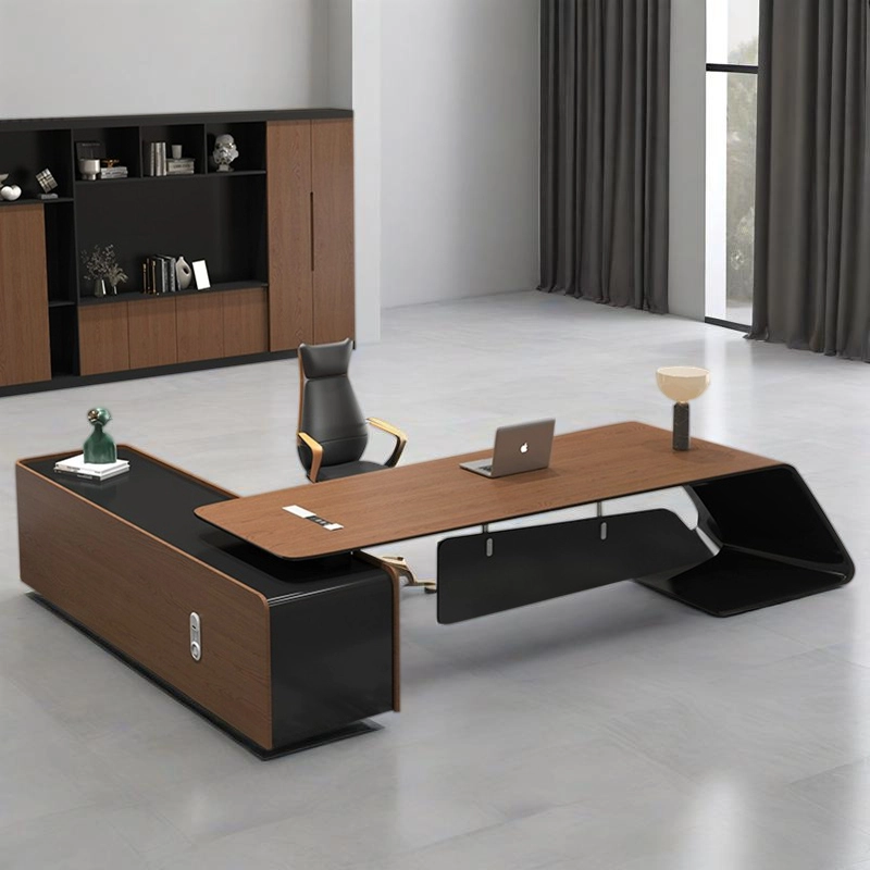 Corporate Office Furniture, Dual-Person Workstation Desk with Storage Shelves and Privacy Screen, Project Manufacturer – MEI YI Furniture - MEI YI