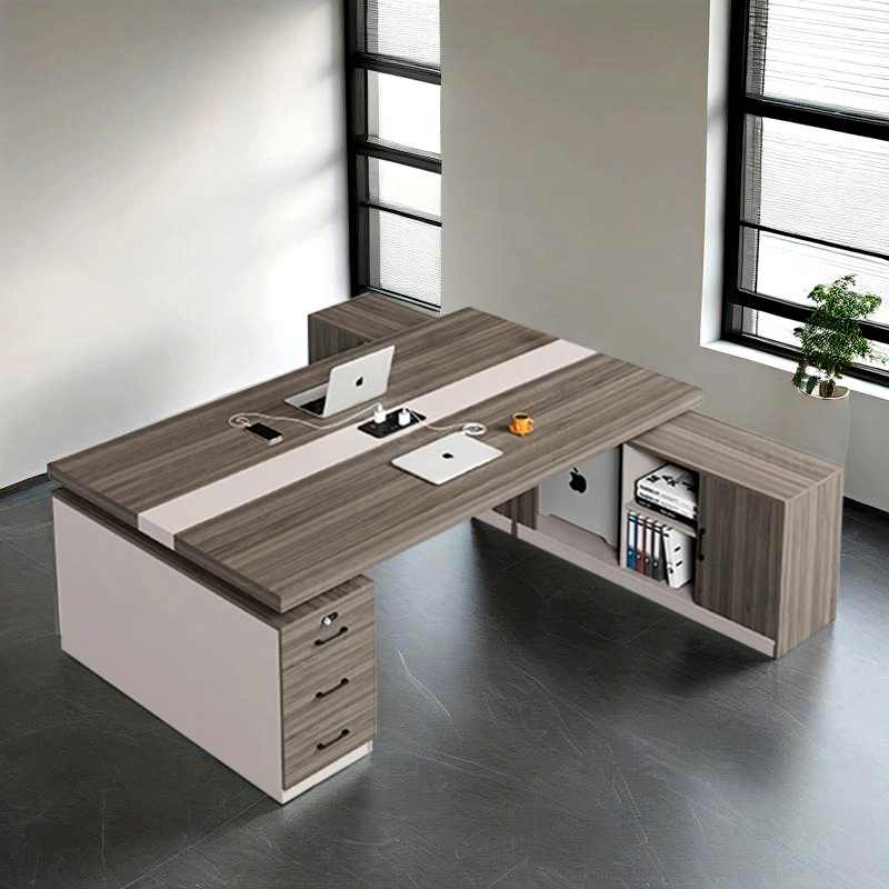 Staff Workstation Desk with Integrated Drawer Cabinet for Open Offices, Modular Office Desk System, OEM Producer – MEI YI Furniture - MEI YI