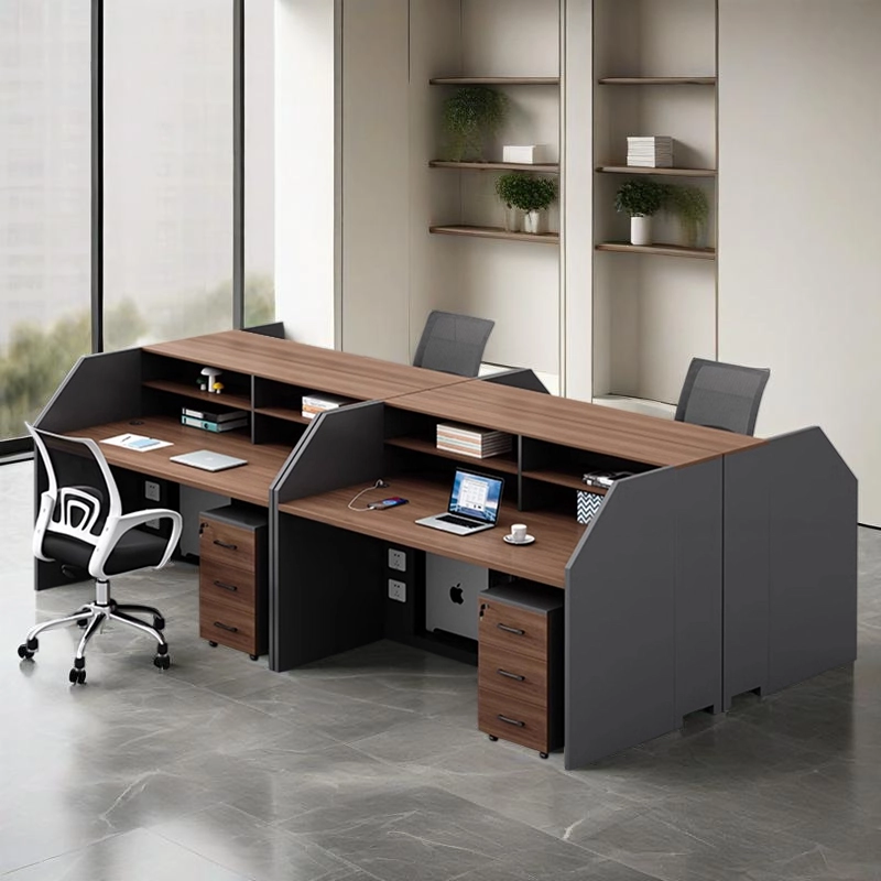 Modular Open Office Workstation with High Privacy Panels and Storage Cabinets, OEM Manufacturer – MEI YI Furniture - MEI YI